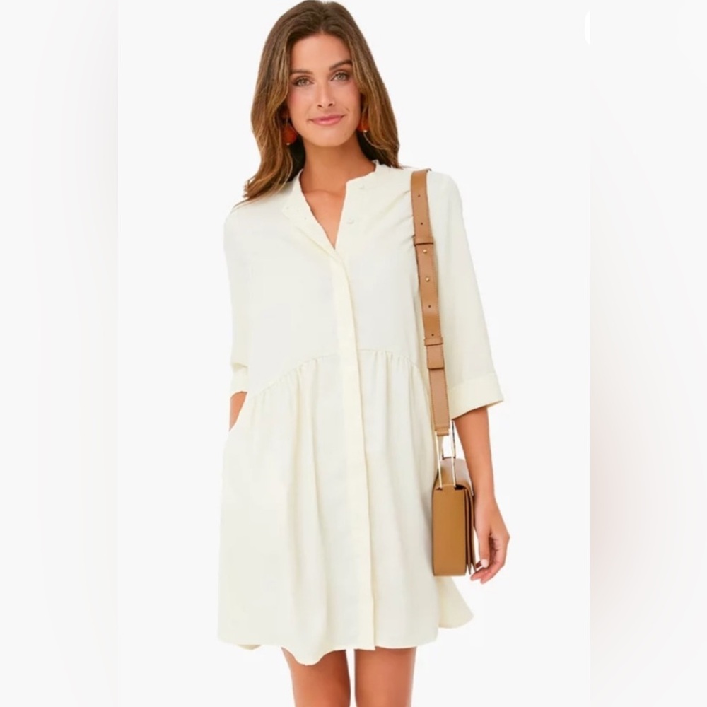 Tuckernuck Royal Shirt Dress Ivory Size S NWT